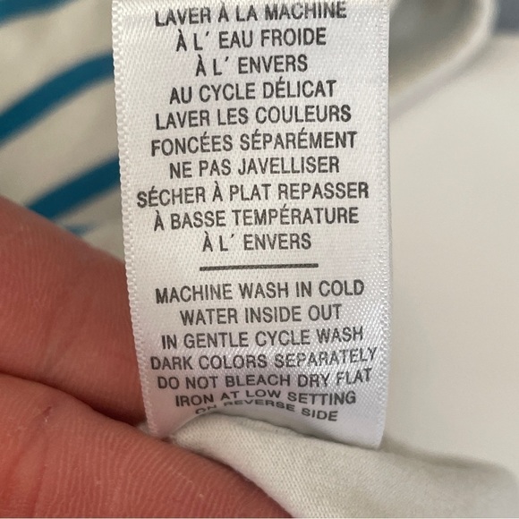 Jacob by mark Jacob casual stretchy any blue/white front striped shirt - Picture 9 of 10